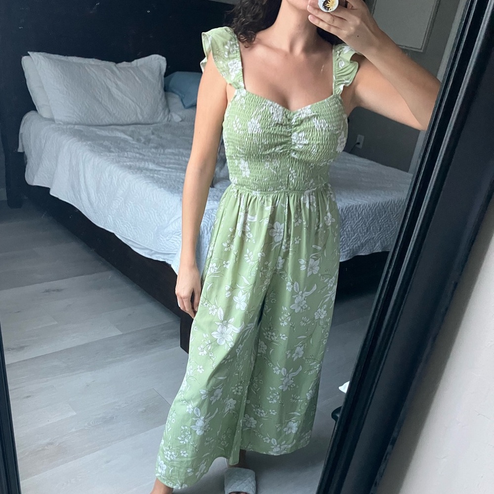Green Floral Jumpsuit